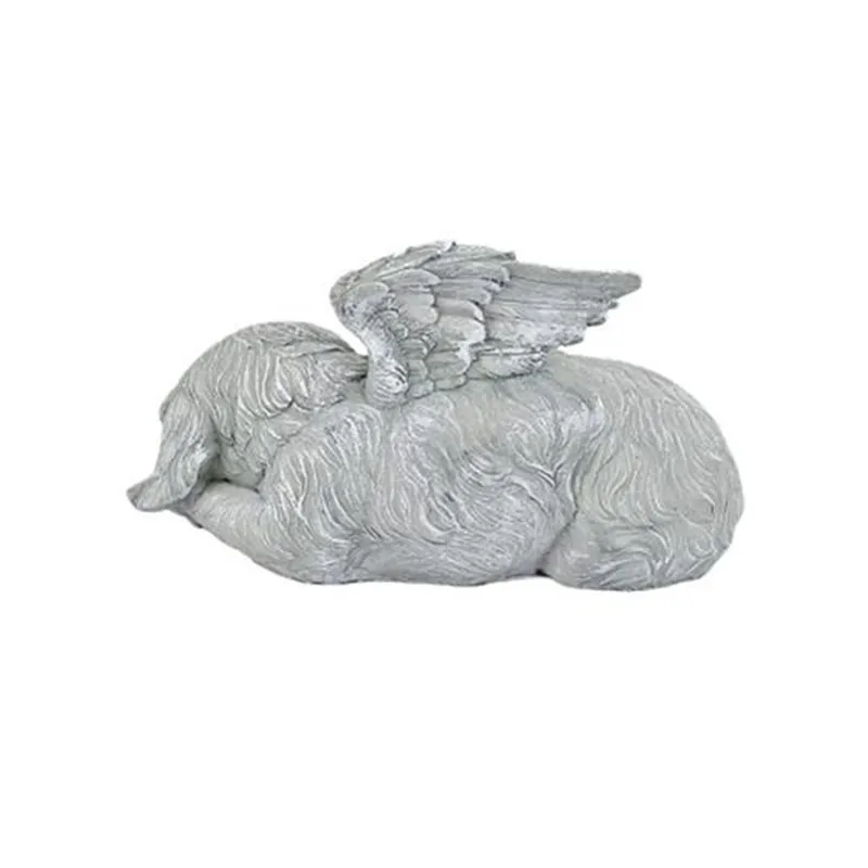 Resin Angel Dog Cat Statue for Garden Decor - Adorable Puppy Tombstone Sculpture Ornaments - Perfect Gifts for Yard and Home Decoration