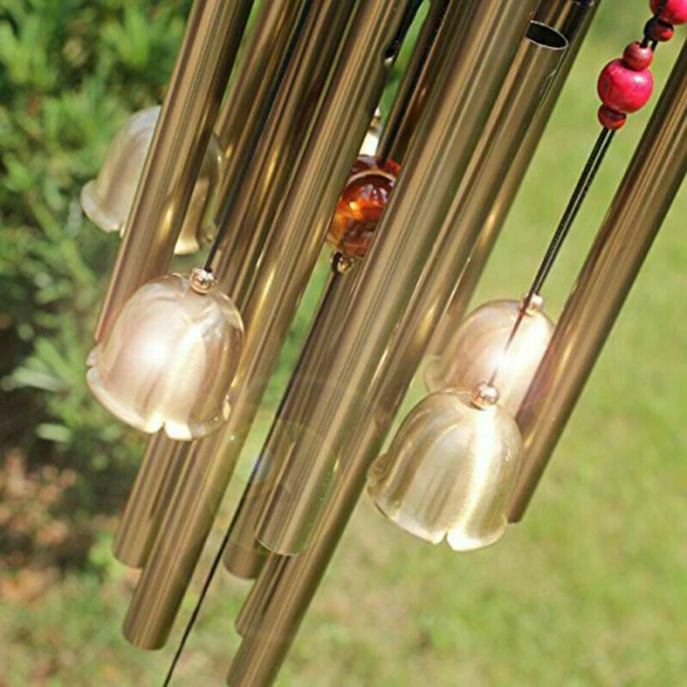 Bless A Symbol Of Good Luck - Large Wind Chime Tubes Bells, Metal Church Bell Wood Metal for Outdoor Garden, Yard, Home Decoration - Memorial Wind Chimes