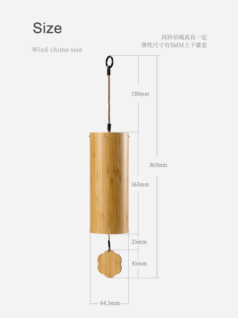 Bamboo Memorial Wind Chimes - Outdoor Garden Patio Decor with 8 Rods, Notes in C G Am Dm Chord - Zen Meditation Crafted Windbell