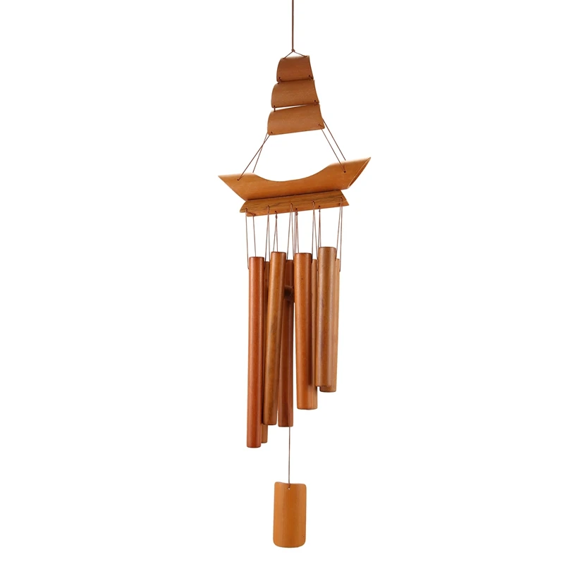 Handmade Natural Ring Memorial Wind Chimes - Bamboo Wind Chime for Home Decor, Hanging Ornament, Outdoor Yard Wind Bell