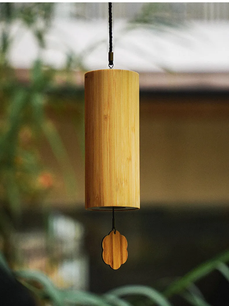 Bamboo Memorial Wind Chimes - Outdoor Garden Patio Decor with 8 Rods, Notes in C G Am Dm Chord - Zen Meditation Crafted Windbell