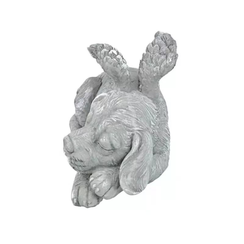 Resin Angel Dog Cat Statue for Garden Decor - Adorable Puppy Tombstone Sculpture Ornaments - Perfect Gifts for Yard and Home Decoration