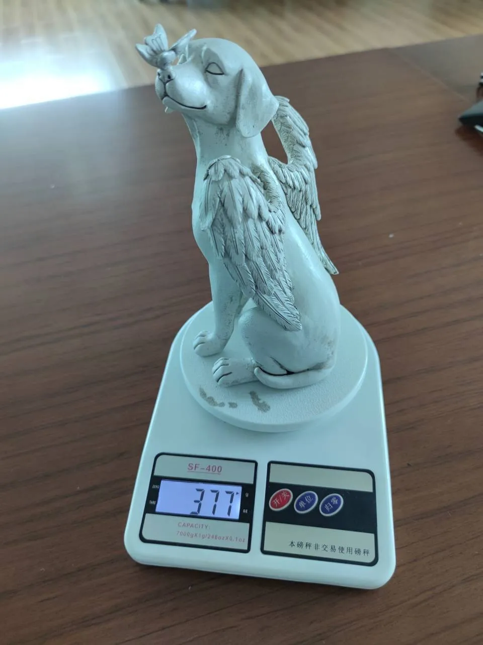 Resin Angel Dog Statue - Modern Style Figurine for Home Table Desk Decor - Contemporary Resin Sculpture
