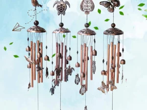Charming Vintage Metal Memorial Wind Chimes - Owl and Bird Design, Retro Brass with S-Shaped Hook - Perfect Decoration for Indoor and Outdoor Nordic Ambiance